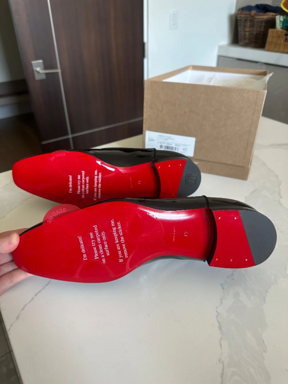 Christian Louboutin Men’s Size 42 Patent Calf Leather Oxfords